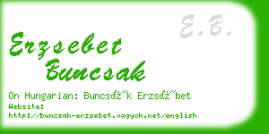 erzsebet buncsak business card